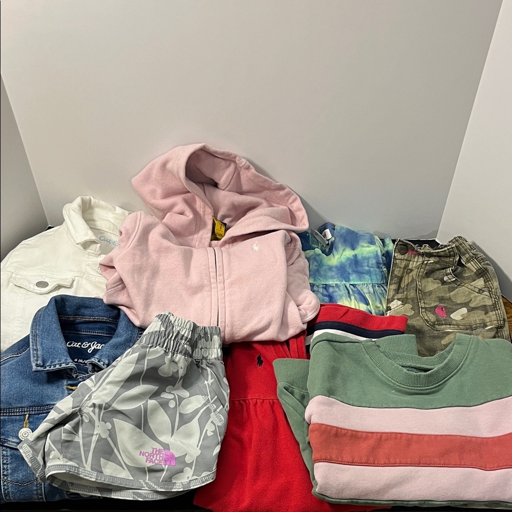 Girl’s Clothes Lot of 8 - Ralph Lauren - North Face - Carharrt - Size 6